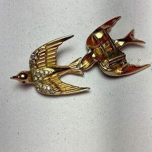 Gold and Silver Bird Brooch
